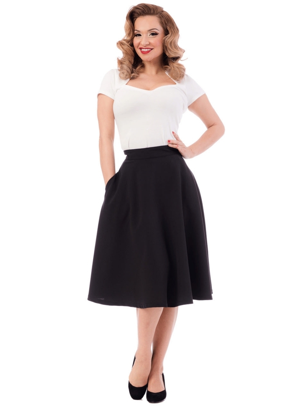 NWT Steady Thrills High Waist skirt rockabilly pockets retro pinup XL
